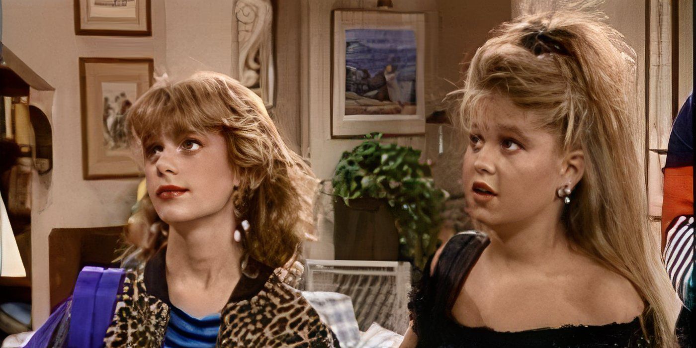 Kimmy Gibbler and D.J. Tanner dress up and layer the make-up in Back to School Blues. 