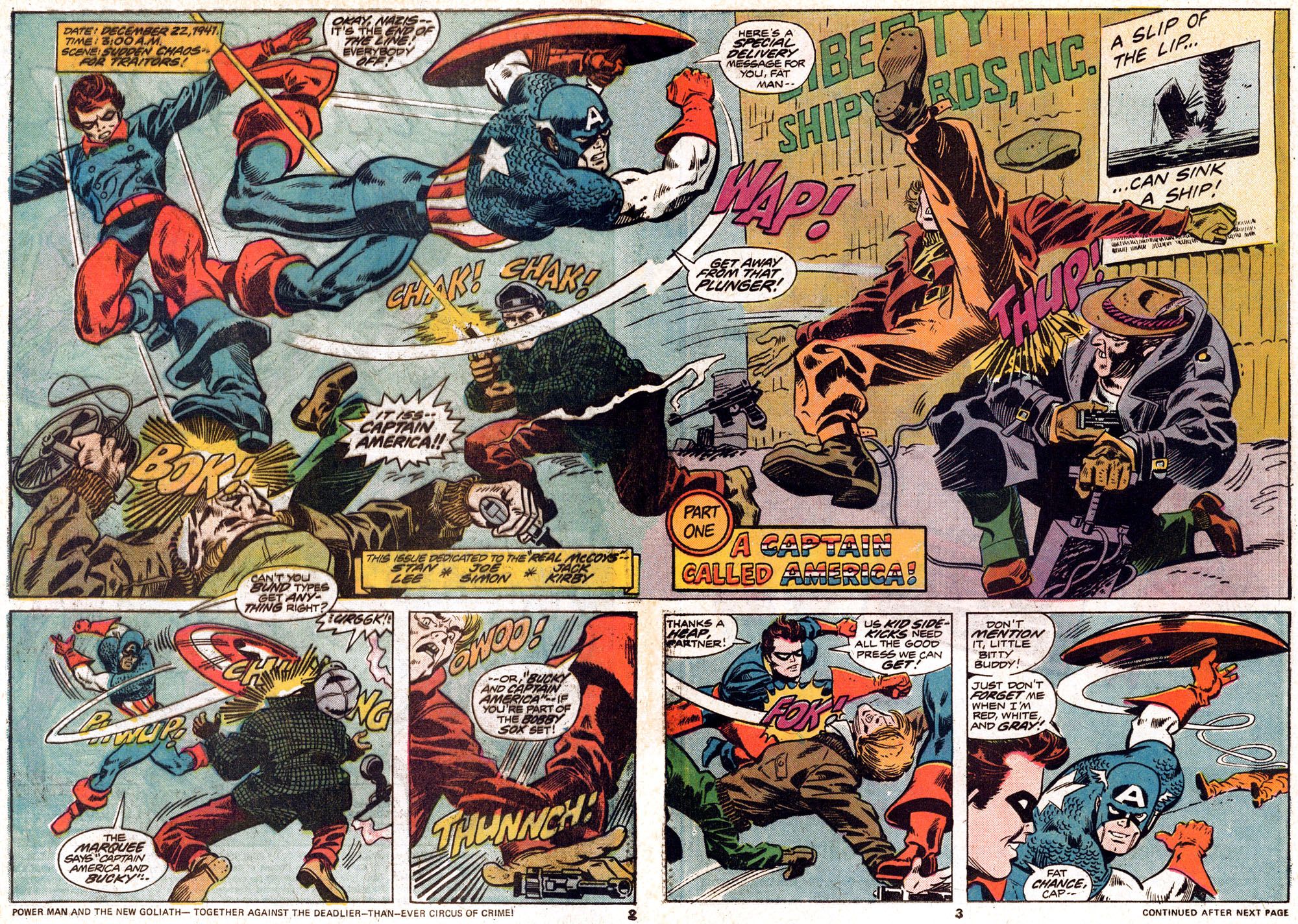 Captain America and Bucky leap into action