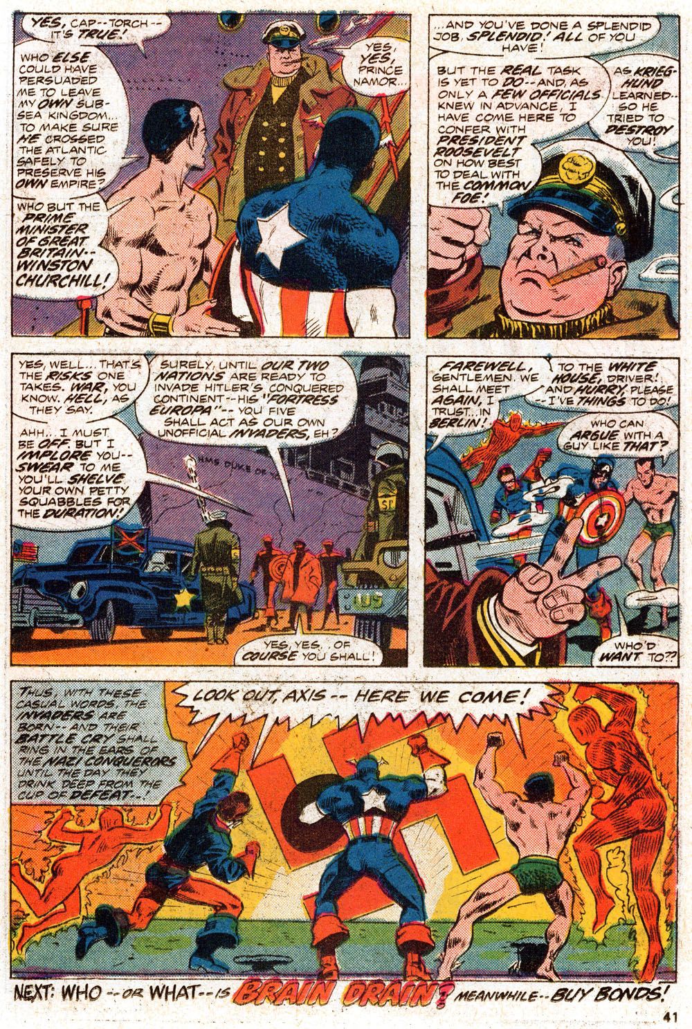 Churchill convinces the heroes to form a team