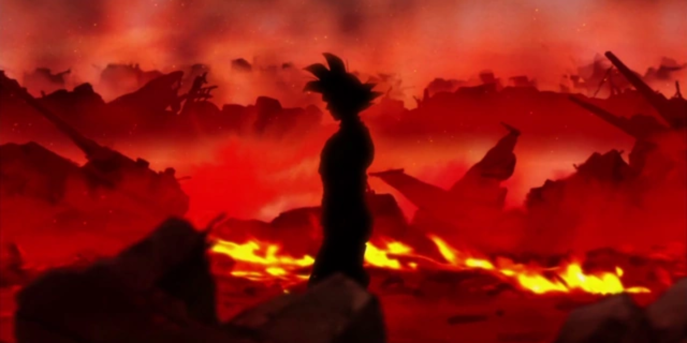 Goku Black andando pela destruição