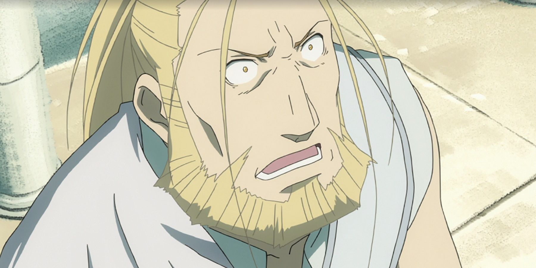 Hohenheim looks shocked while looking up.