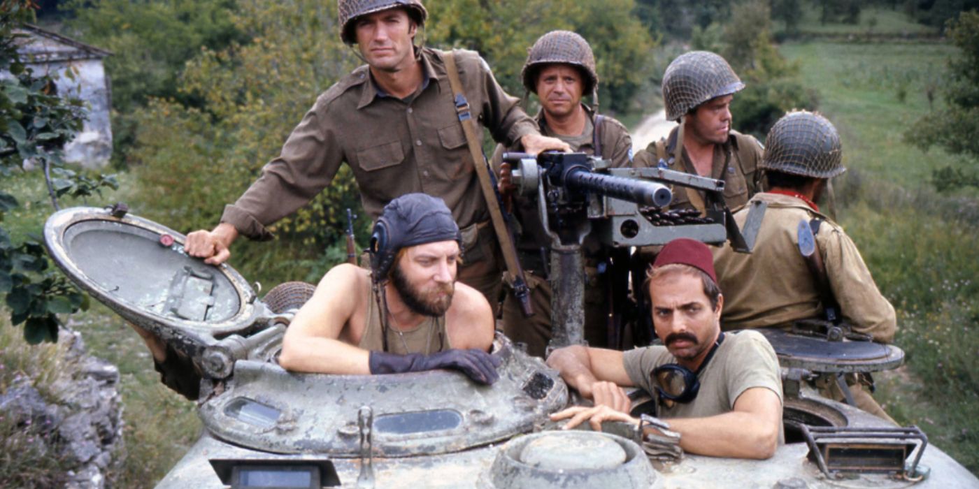 Kelly and his crew ride their tank in Kelly's Heroes