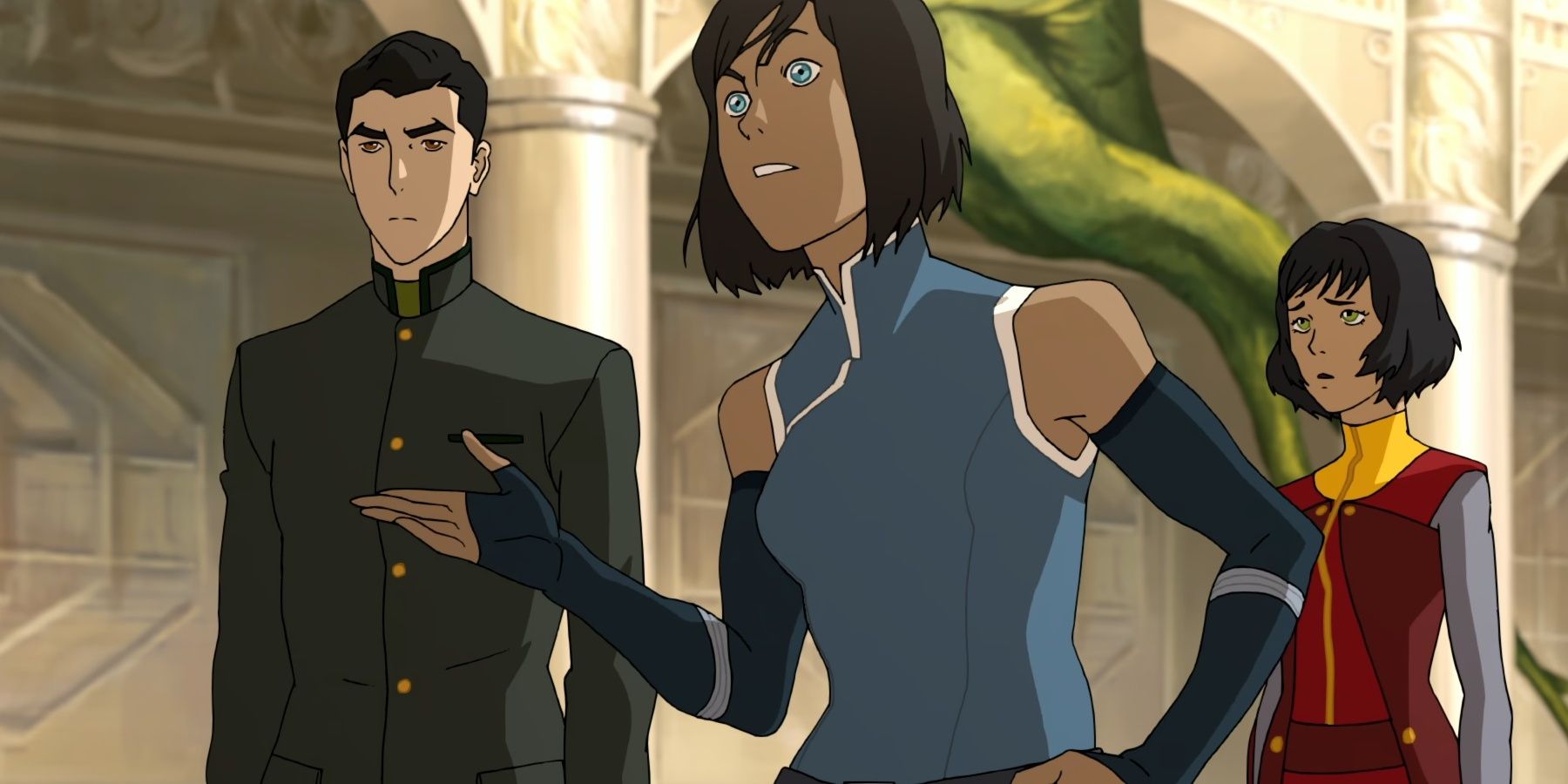 Korra fala como Mako e Opal ficam nas proximidades.