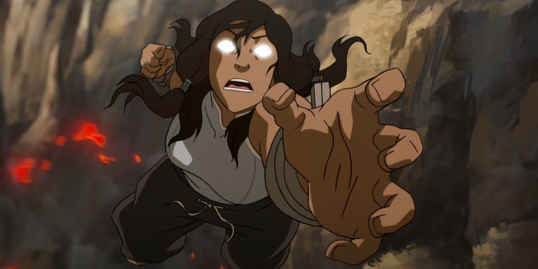 Korra, Avatar eyaletinde uçarak uzanır.