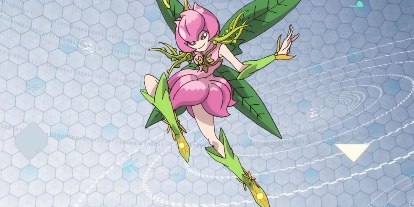 Lilymon in her digivolution sequence