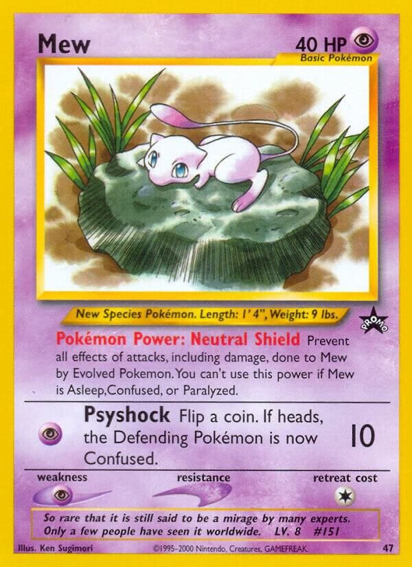 Mew lv. 8 en el juego de cartas de intercambio de Pokémon.