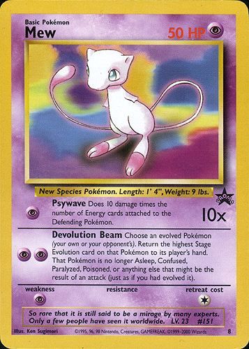 Mew lv. 23 en el juego de cartas de negociación de Pokémon.