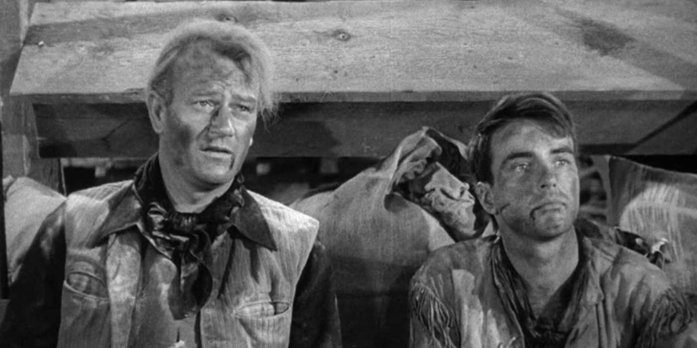 Montgomery Clift and John Wayne in Red River