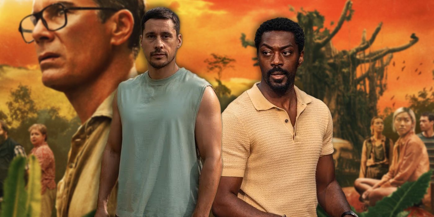 Carlos (Peter Gadiot) and Zack (David Ajala) on top of Nine Bodies in a Mexican Morgue TV poster