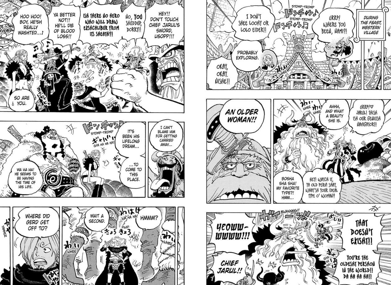 Jarul meets Nami during a party in One Piece chapter 1141.