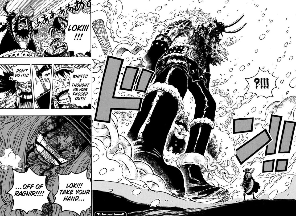 Loki stands up to fight in One Piece Chapter 1141.