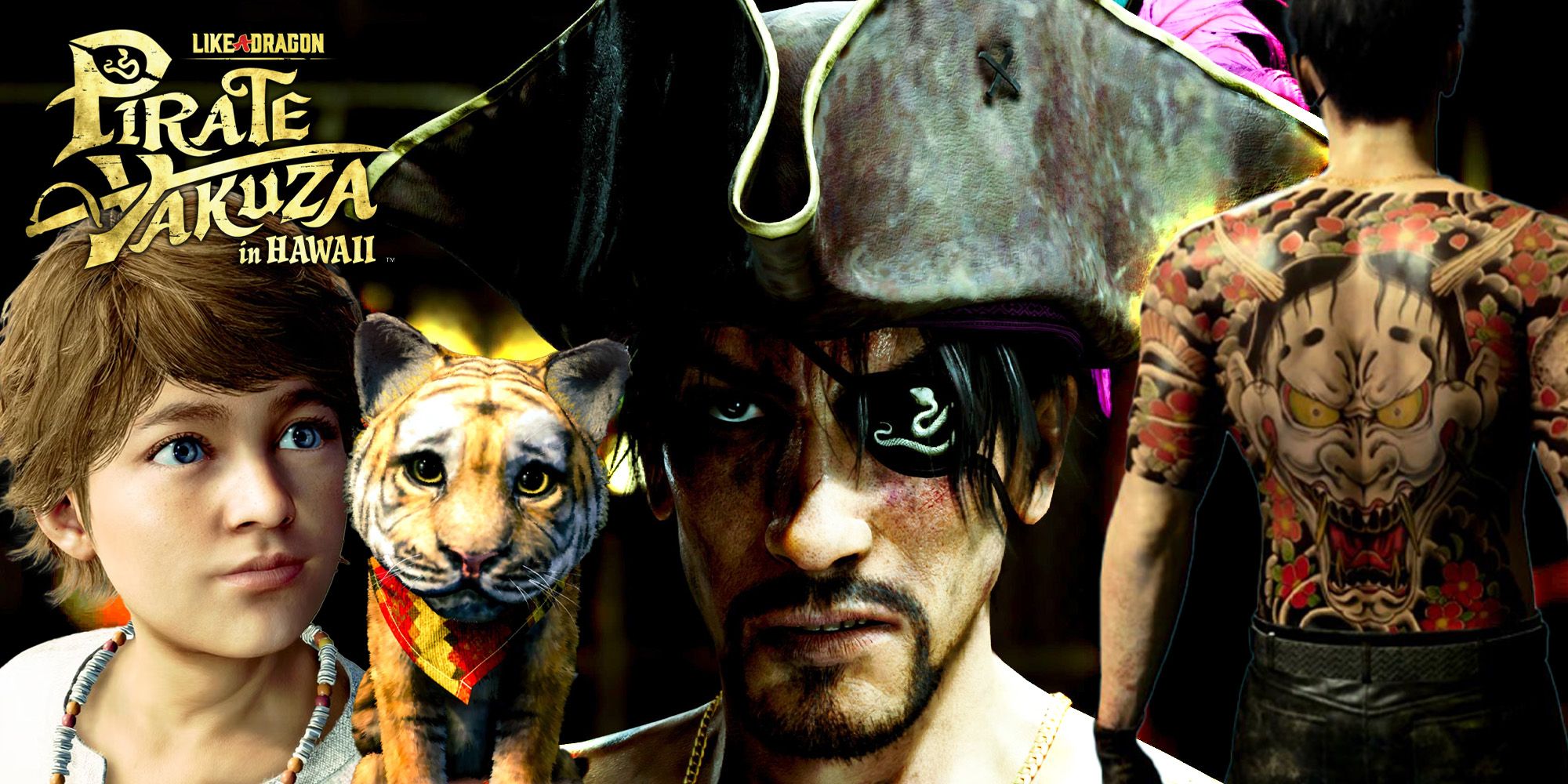 Pirate Yakuza in Hawaii feature with Noah, Goro, Majima, and Majima's yakuza tattoos