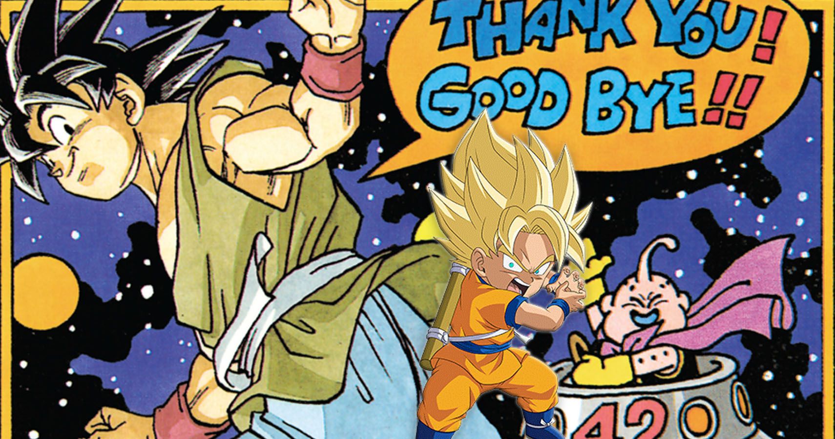 Super Saiyan Mini Goku na capa do Volume Dragonball 42