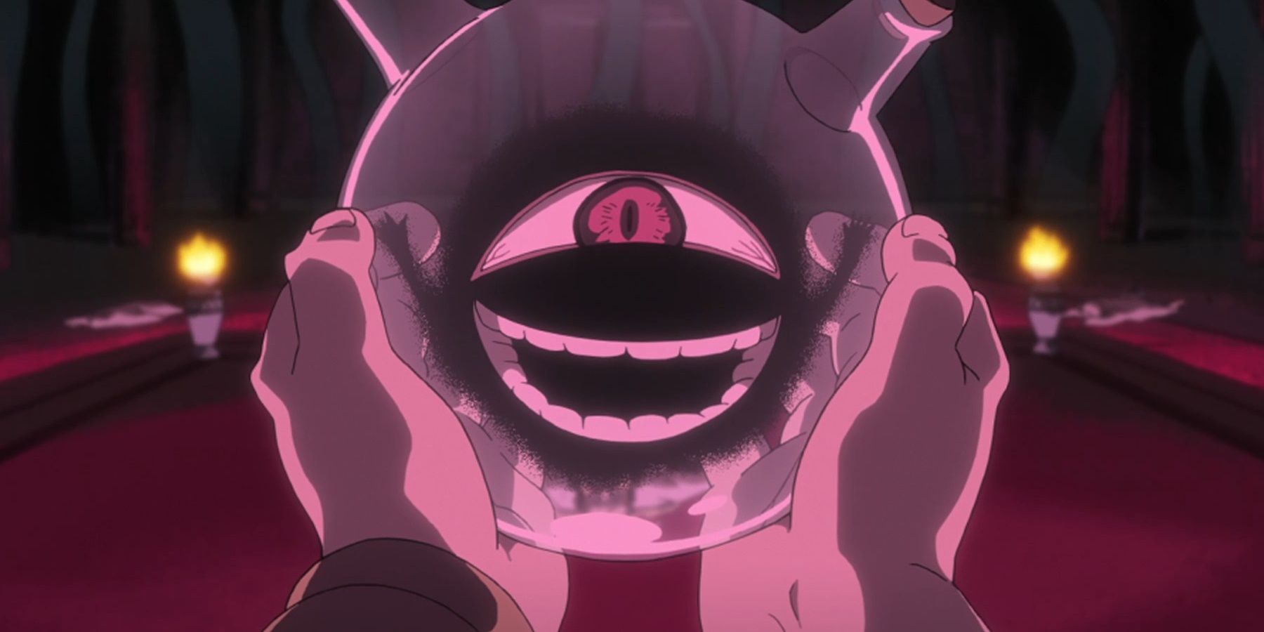 The dwarf in the flask talks excitedly.