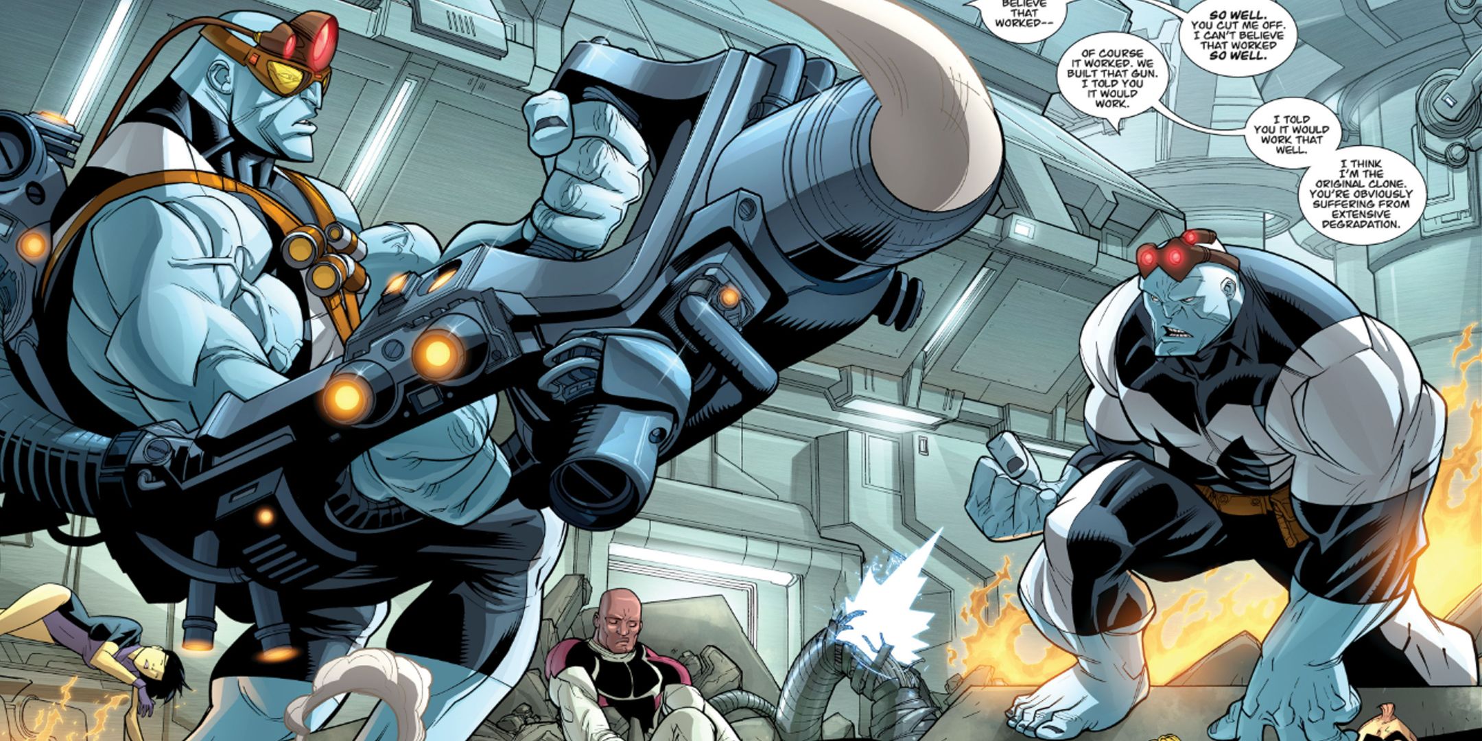 The Mauler Twins defeating the Guardians of the Globe in Invincible