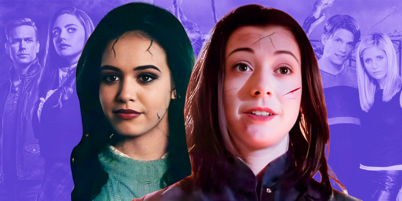Josie con la magia negra de la herencia y el sauce con la magia negra de Buffy con el lanzamiento de los dos espectáculos en el fondo
