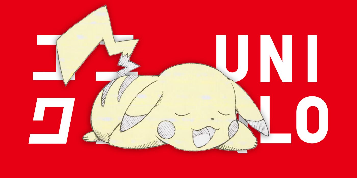 Sleepiing Pikachu from Uniqlo's new Pokemon Sketch t-shirt (U.S. April 2025)