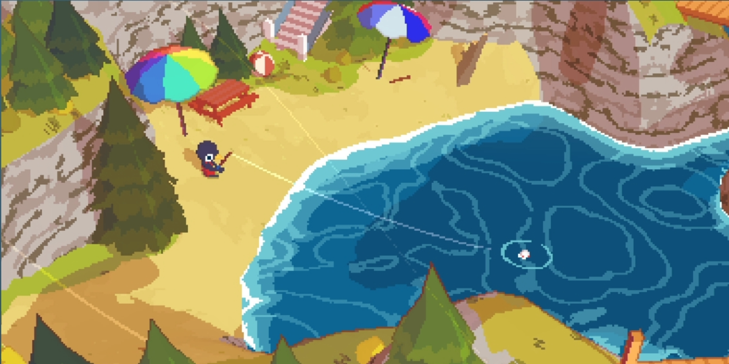 Screenshot of the fishing mini-game in A Short Hike