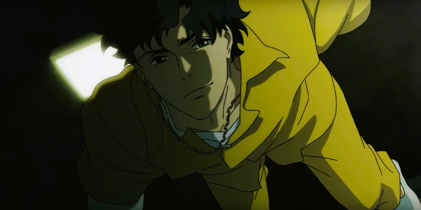 Axel saindo da prisão na série de anime de natação adulta Lázaro