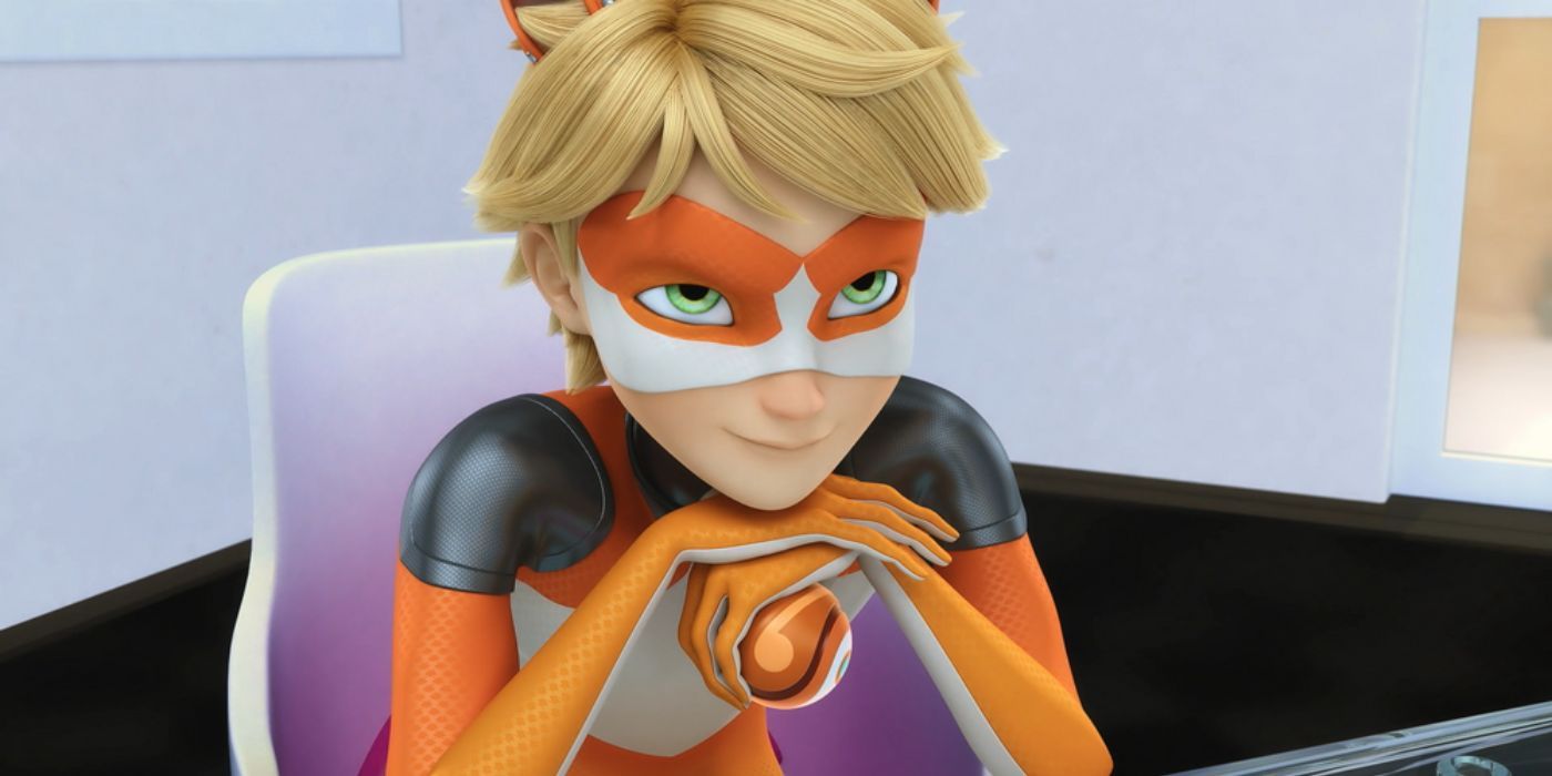 Flairmidable deitando a cabeça nas mãos e parecendo ameaçador de Miraculous: Tales of Ladybug & Cat Noir. 