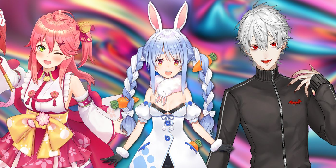 Vtubers Sakura Miko, Kuzuha e Hololive's Usada Pekora Collage