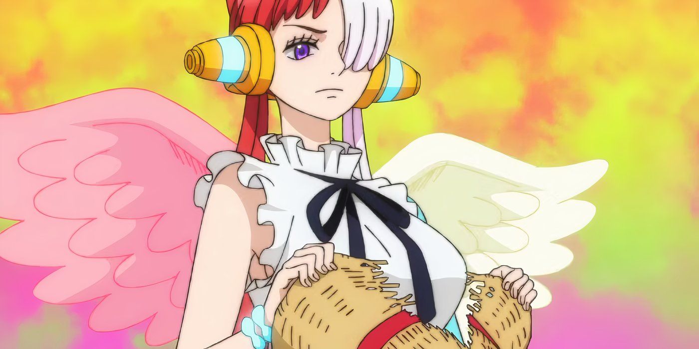 Uta tears Luffy's straw hat in Film Red