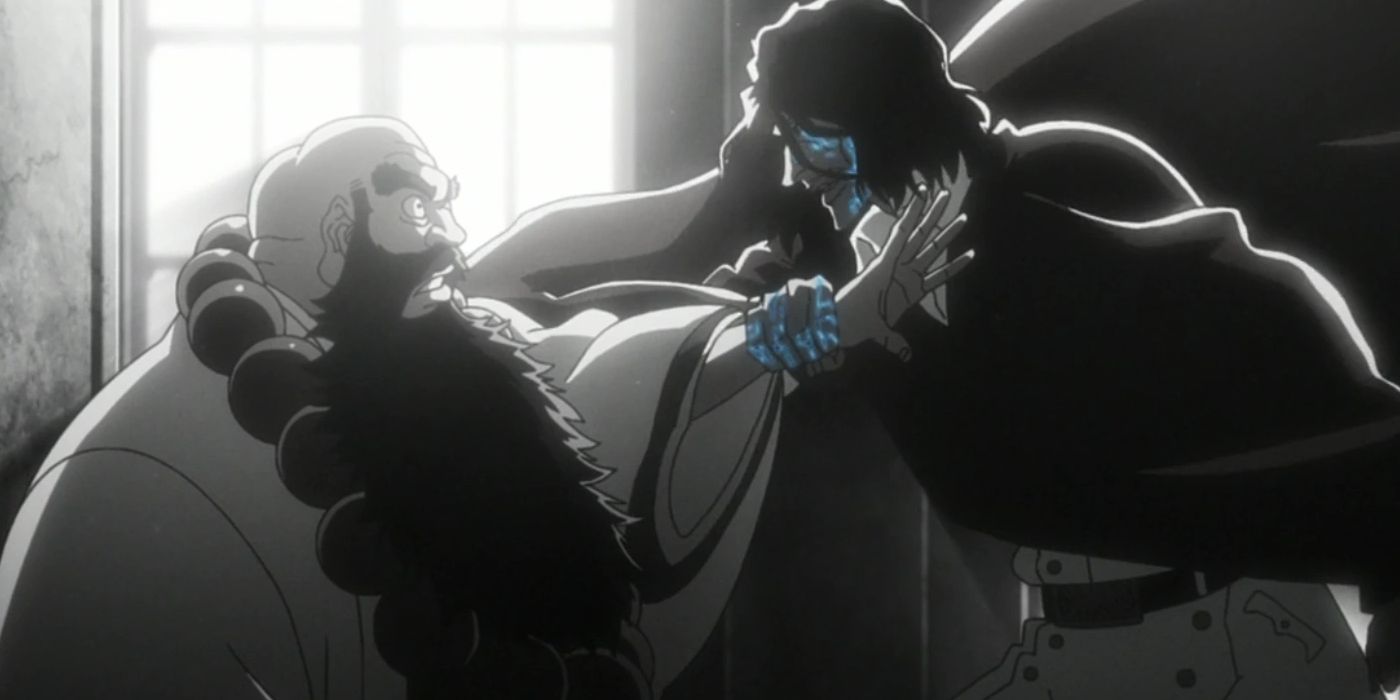 Yhwach grabs Ichibeis arm in Bleach Thousand-Year Blood War