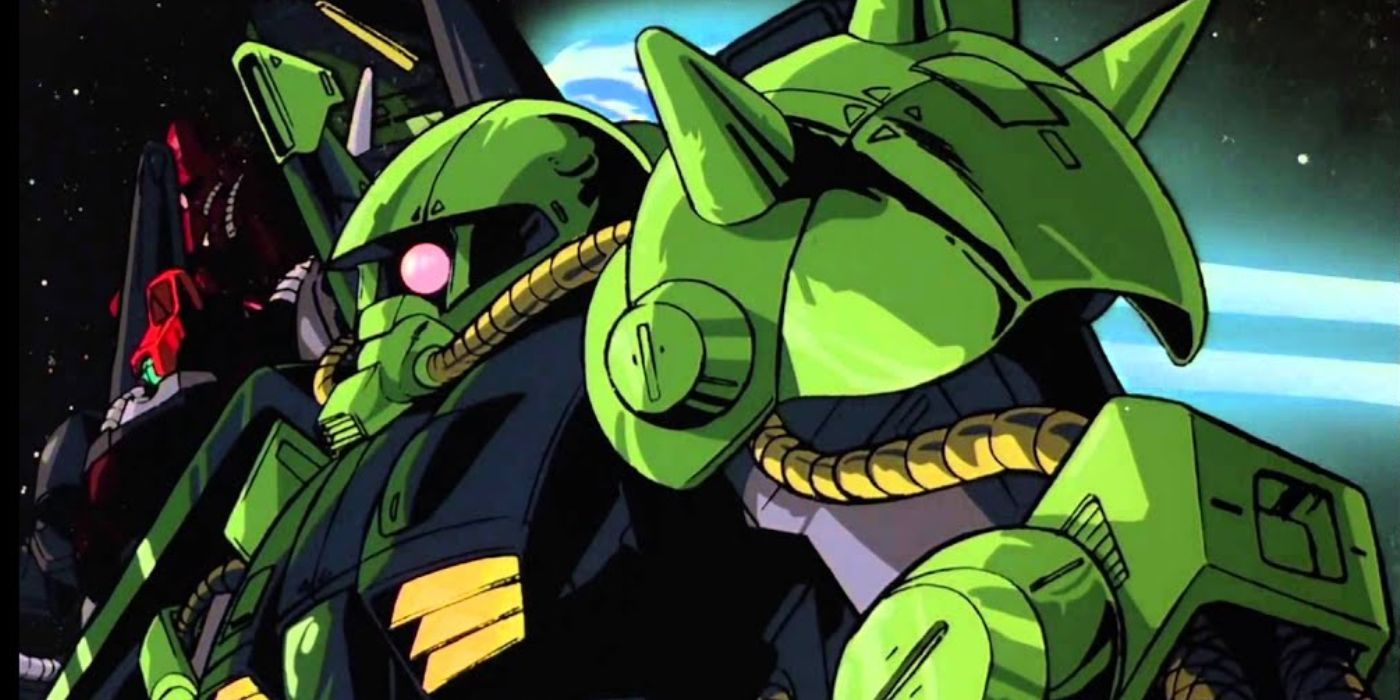 Um Zaku da introdução do traje móvel Zeta Gundam.