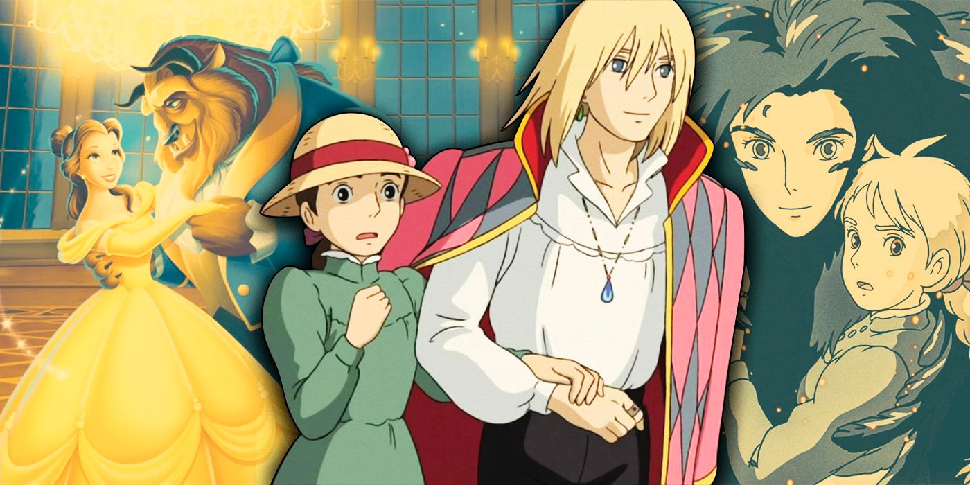 Sophie Hatter, uivo como uma loira, uivo em sua forma de corvo/besta de Howl's Moving Castle, Disney's Beauty and the Beast