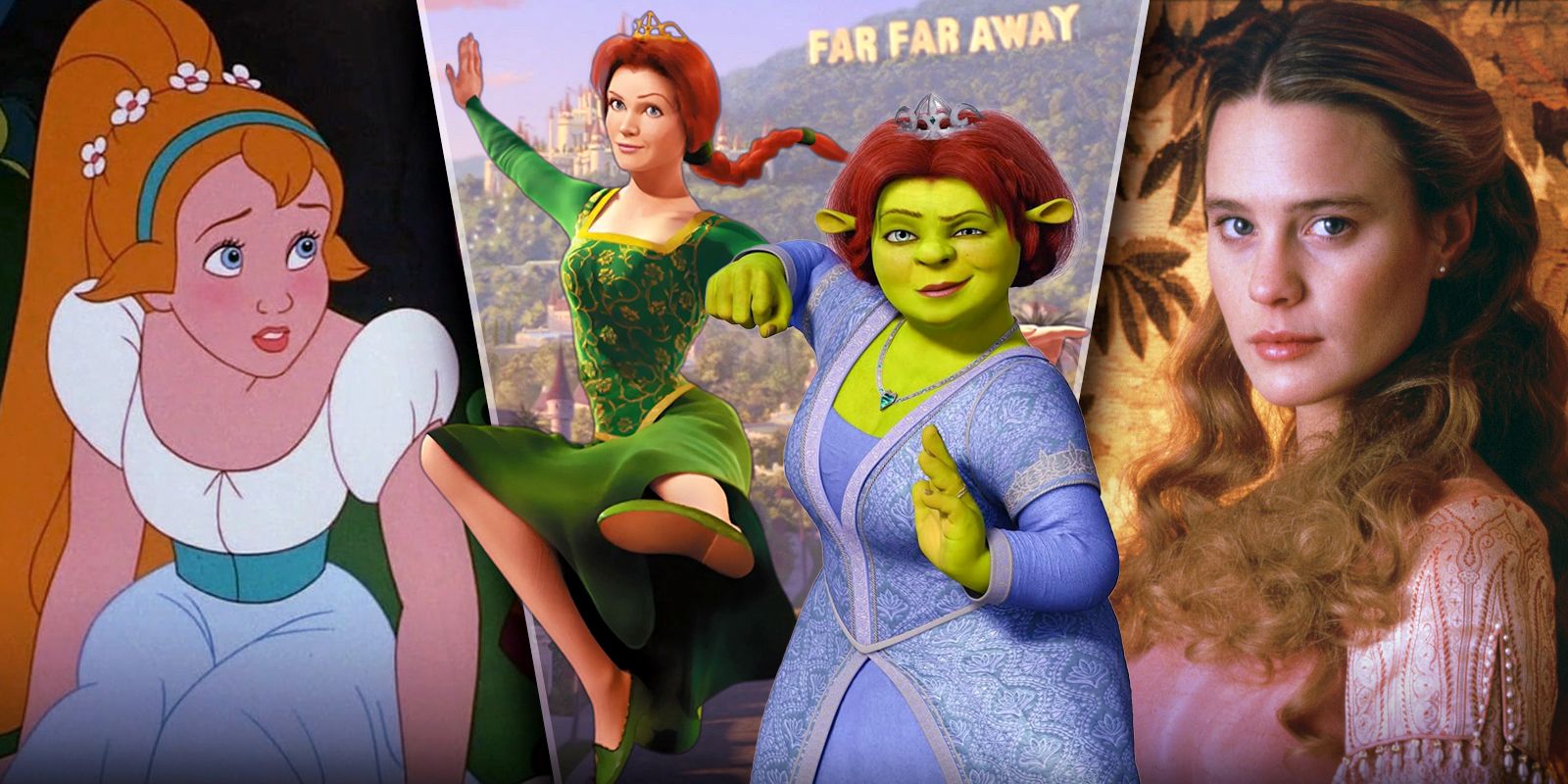 10-Best-Movie-Princesses-(Who-Aren't-From-Disney),-Ranked featuring Princess Fiona, animated Thumbelina and Princess Buttercup