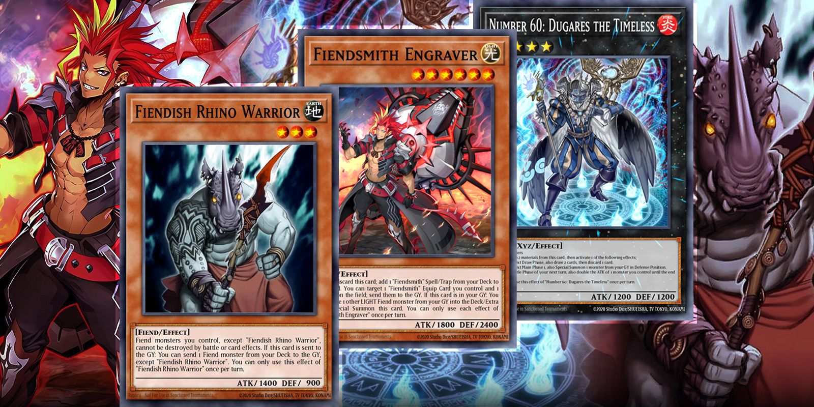 10 In-Type-Gi-Gi-Oh!, Clasificado con Yu-Gi-Oh! Tarjetas diabólicas Rhino Warrior, Fiendsmith Gaver y Número 60: Dugares los atemporales