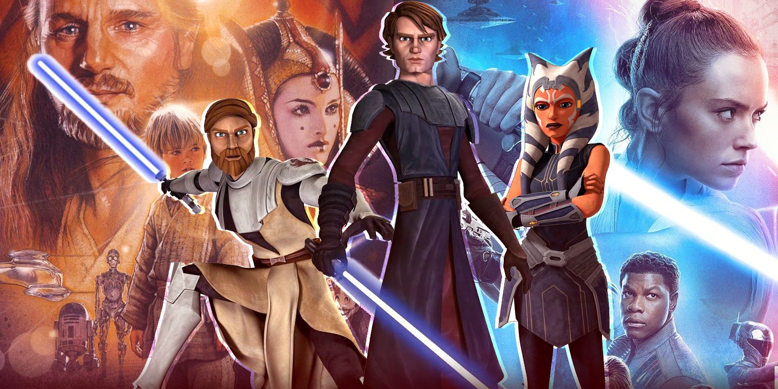 17 years-plus, -This visualization of this star sub-star-waars-movie-east-à-ê which is required) featuring Anakin, Obi-Wan and Ahsoka of the film Clone Wars with posters for EP I and EP IX in the background