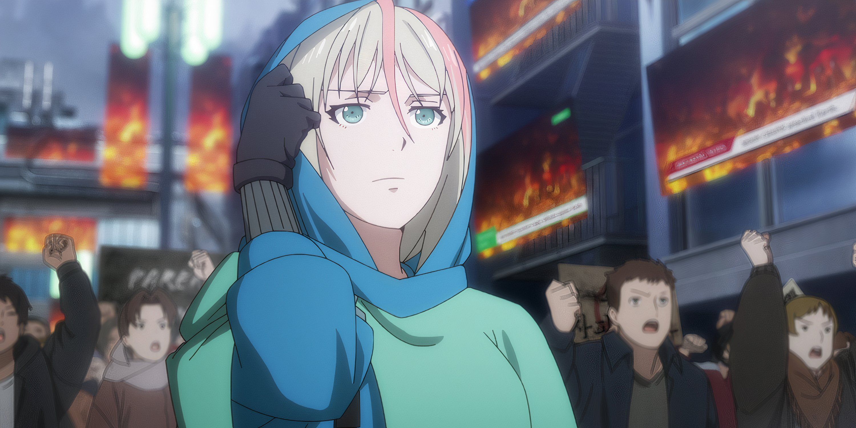 Mary removes her hood in Moonrise