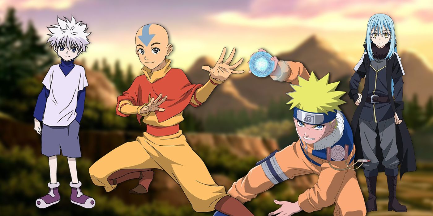 Aang, Rimuru Tempest, Naruto Uzumaki, and Killua Zoldyck-1