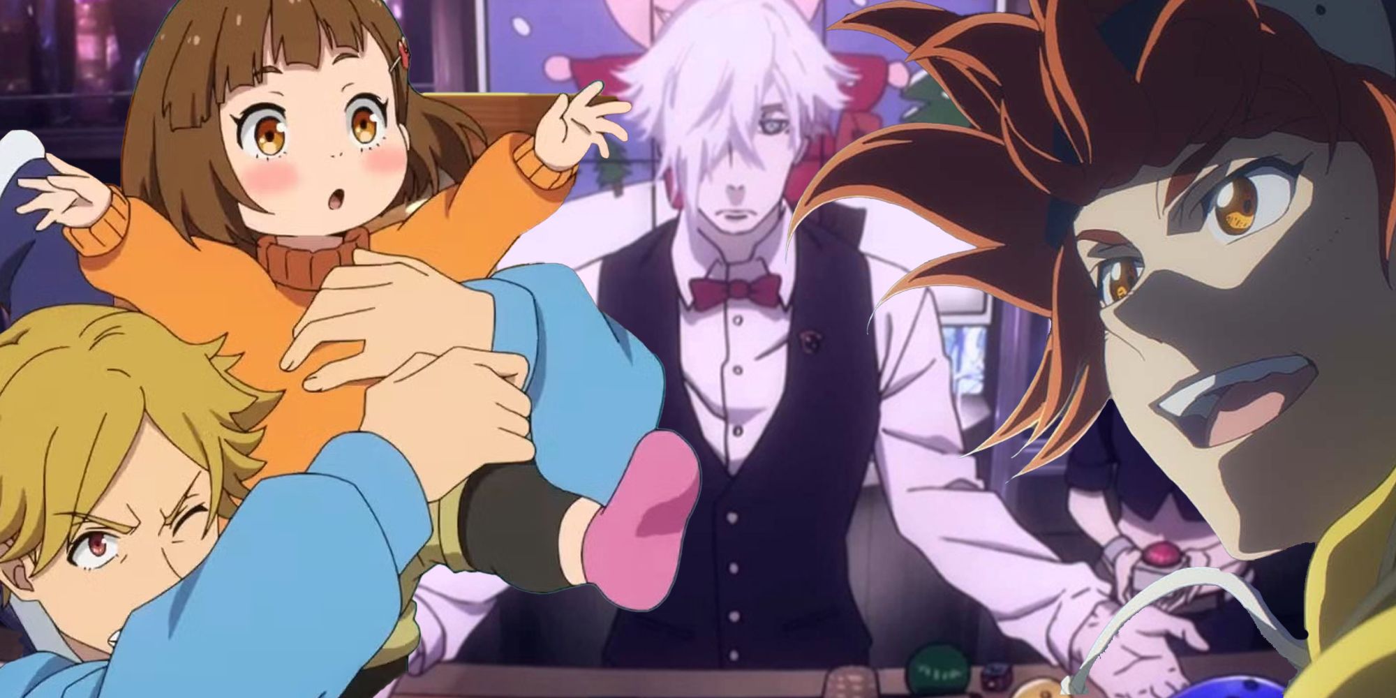 Collage de anime con amigos de amigos, Devim's Decim by Death Parade y Sk8 The Infinity