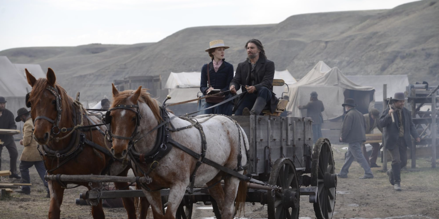 Anson Mount and Jennifer Ferrin in Hell on Wheels