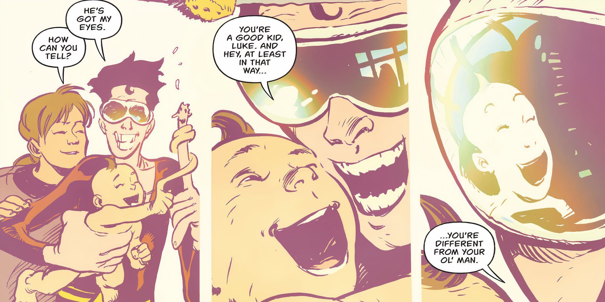 The plastic man remembers held his son Luke as a baby, calling him a good child. 