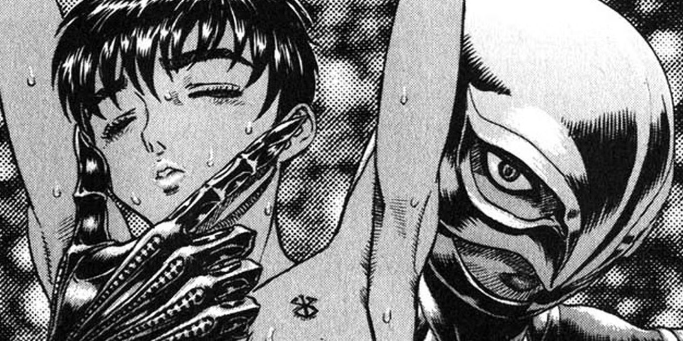 Femto tendo o seu caminho com a Casca em Berserk.