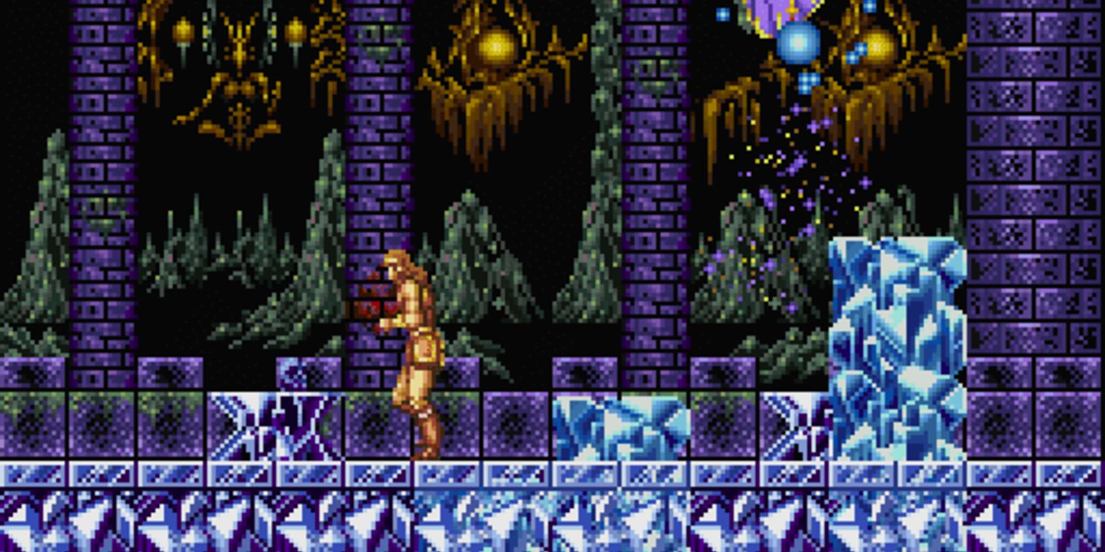 Castlevania le dice a la cueva de cristal con Simon Walks sobre ella