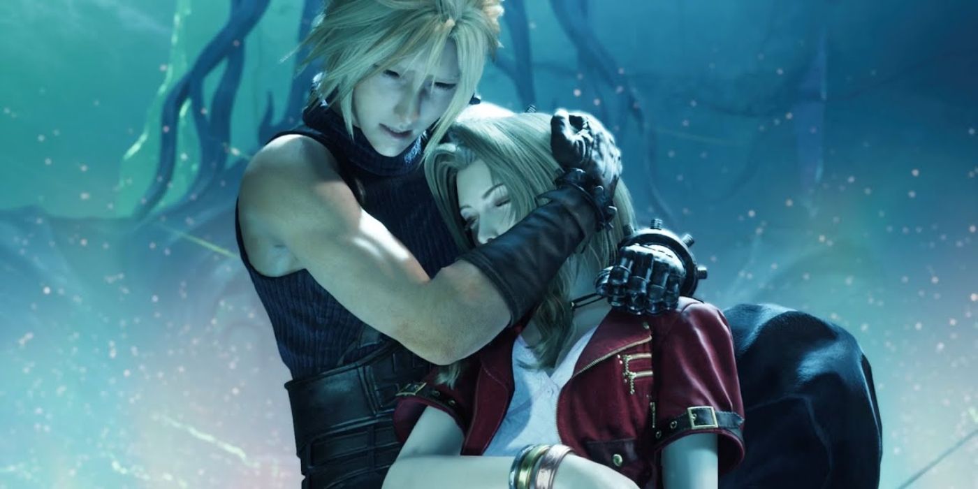 Cloud holding a dying Aerith in Final Fantasy VII Rebirth