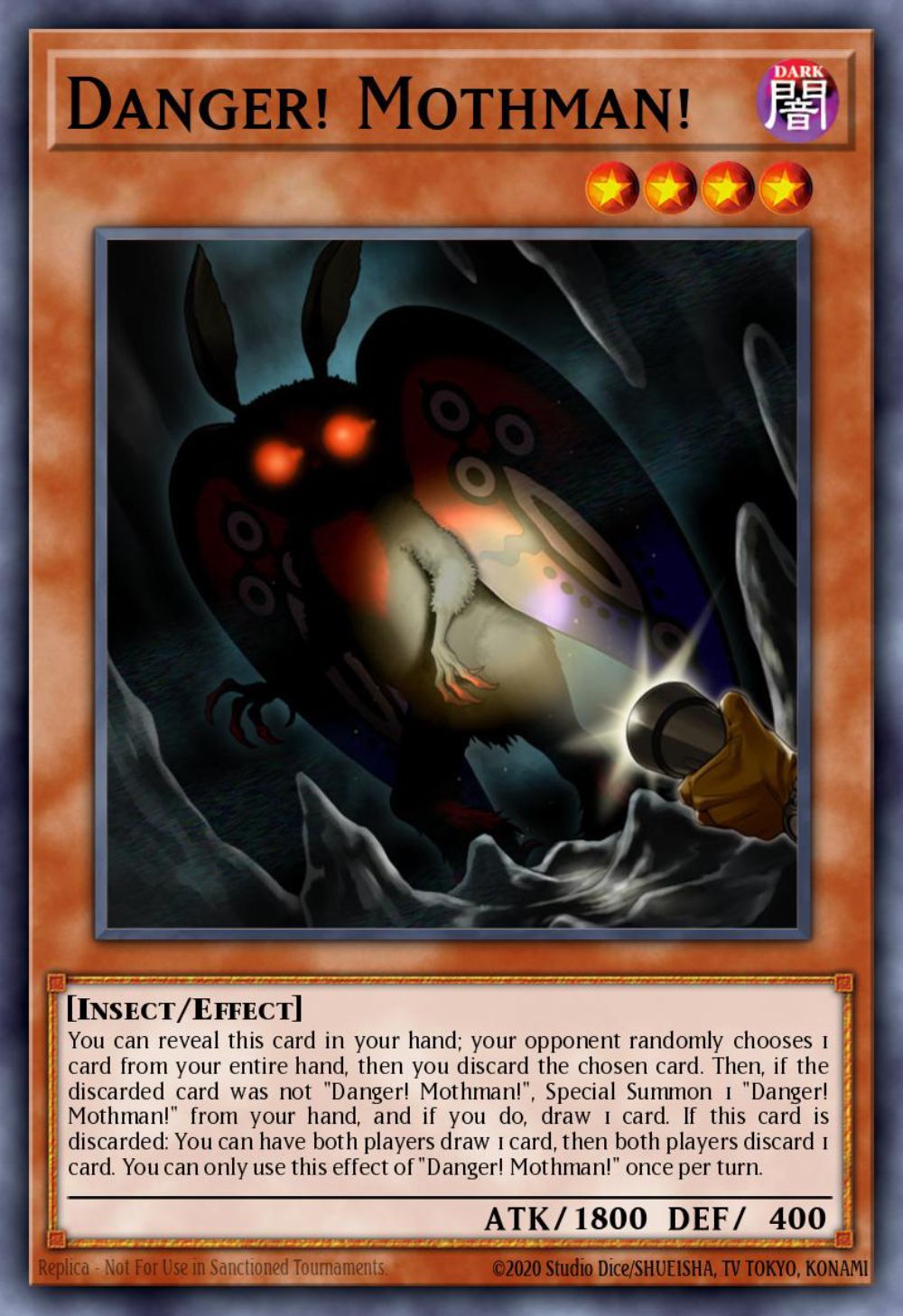 La carta Danger! Mothman! del juego de cartas Yu-Gi-Oh!