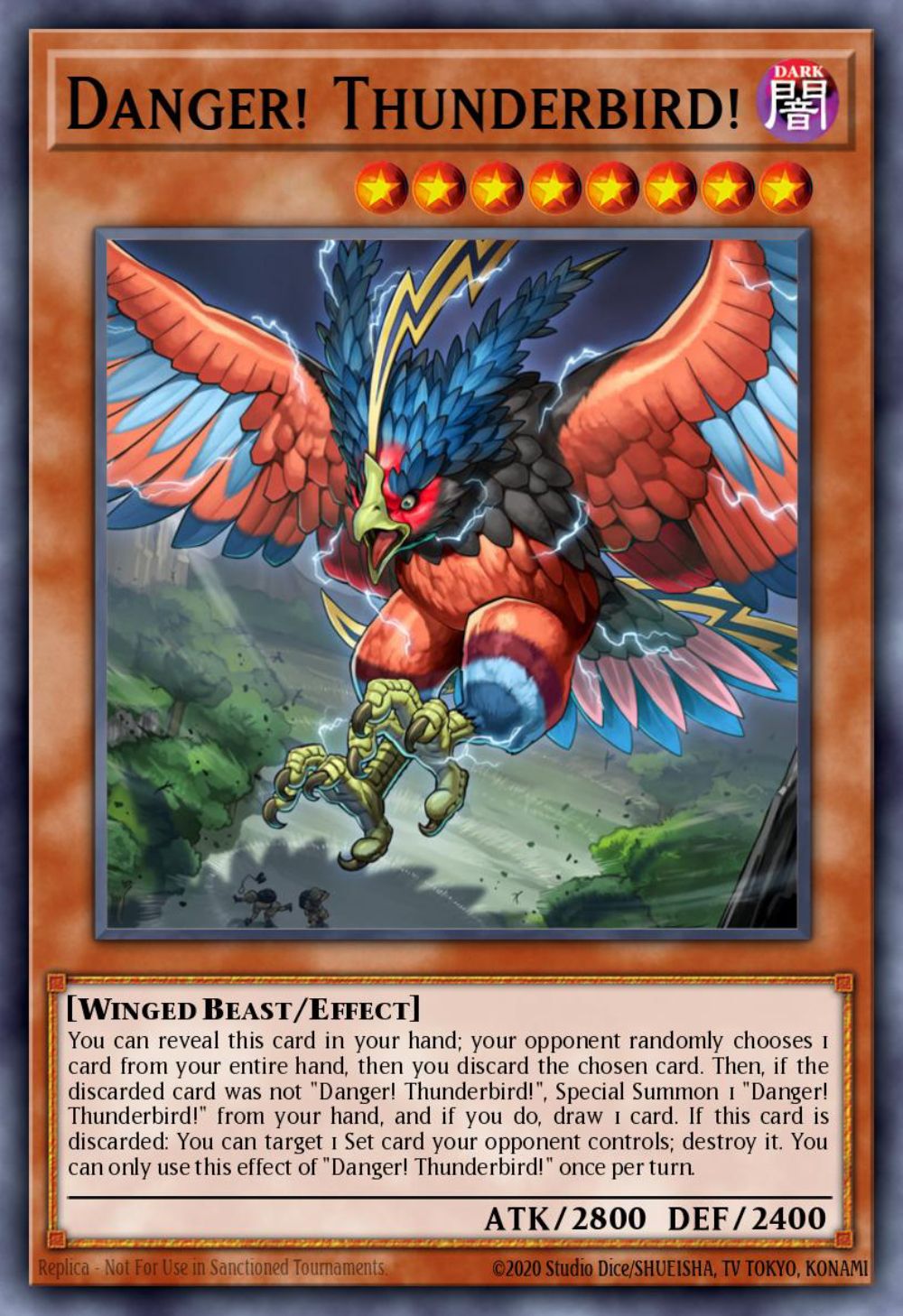 La carta Danger! Thunderbird! del juego de cartas Yu-Gi-Oh!