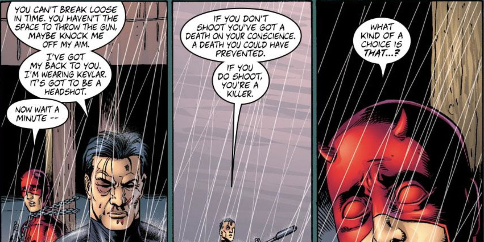 Daredevil es el rehén de Punisher en Welcome Back, Frank