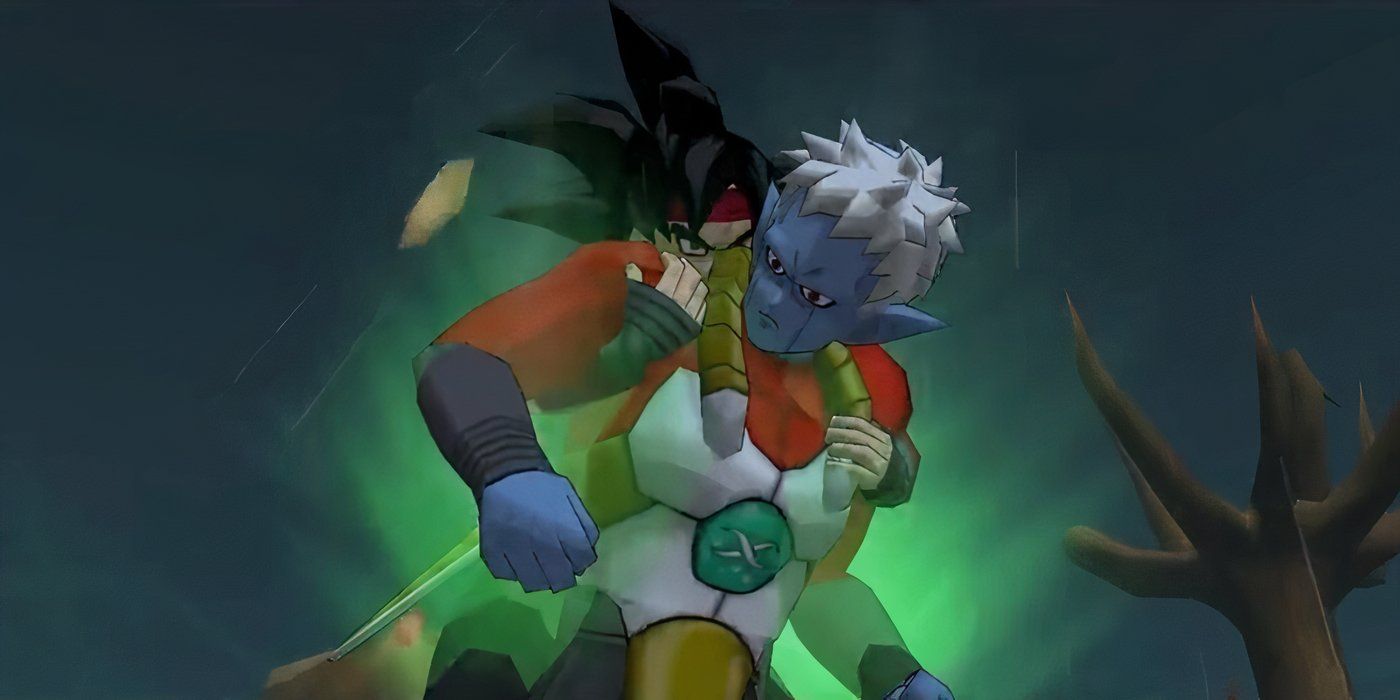 Bardocks ambushes Mira in Dragon Ball Online