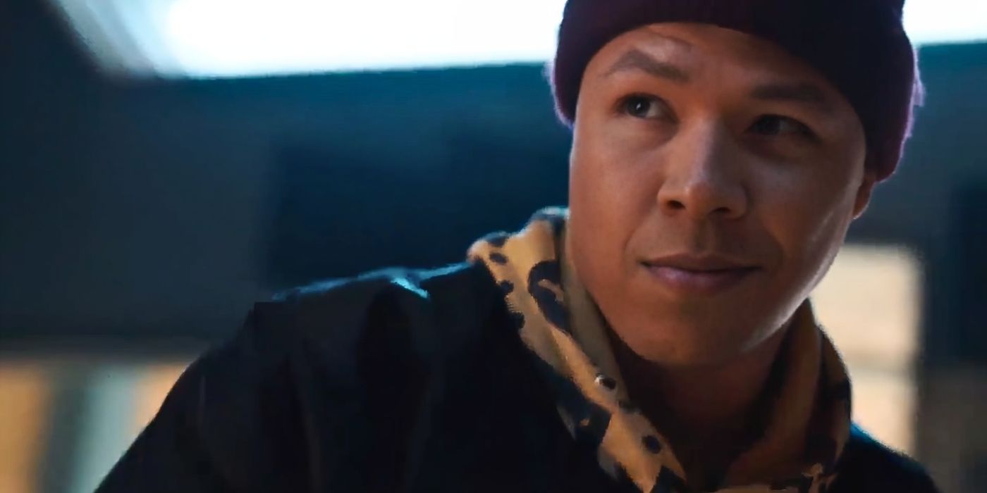 Eric Graise as Bobby smirking at Randy in Tracker 'The Mercy Seat'
