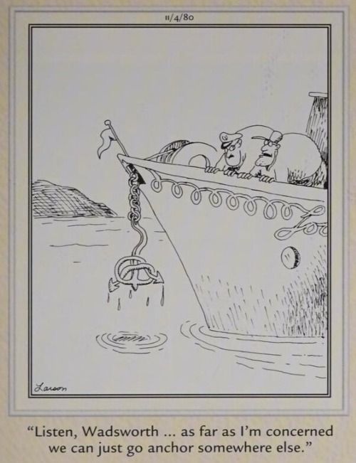 Sailors pull up a twisted anchor