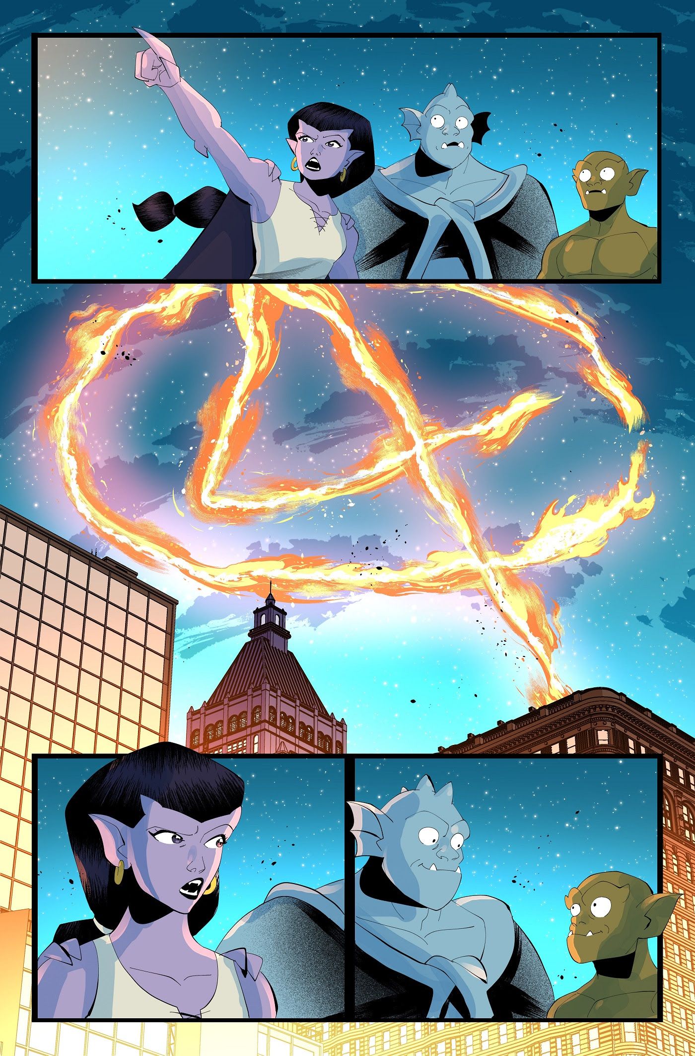 The Gargoyles see the Fantastic Foru flare