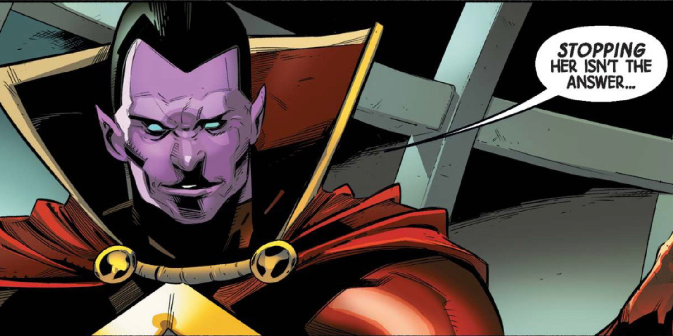 Gladiator looking sinister and saying that stopping the Phoenix isn't the answer.