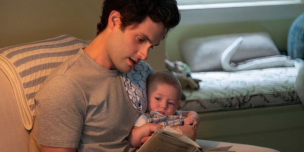 Henry Goldberg reading to baby Henry in You Season 3