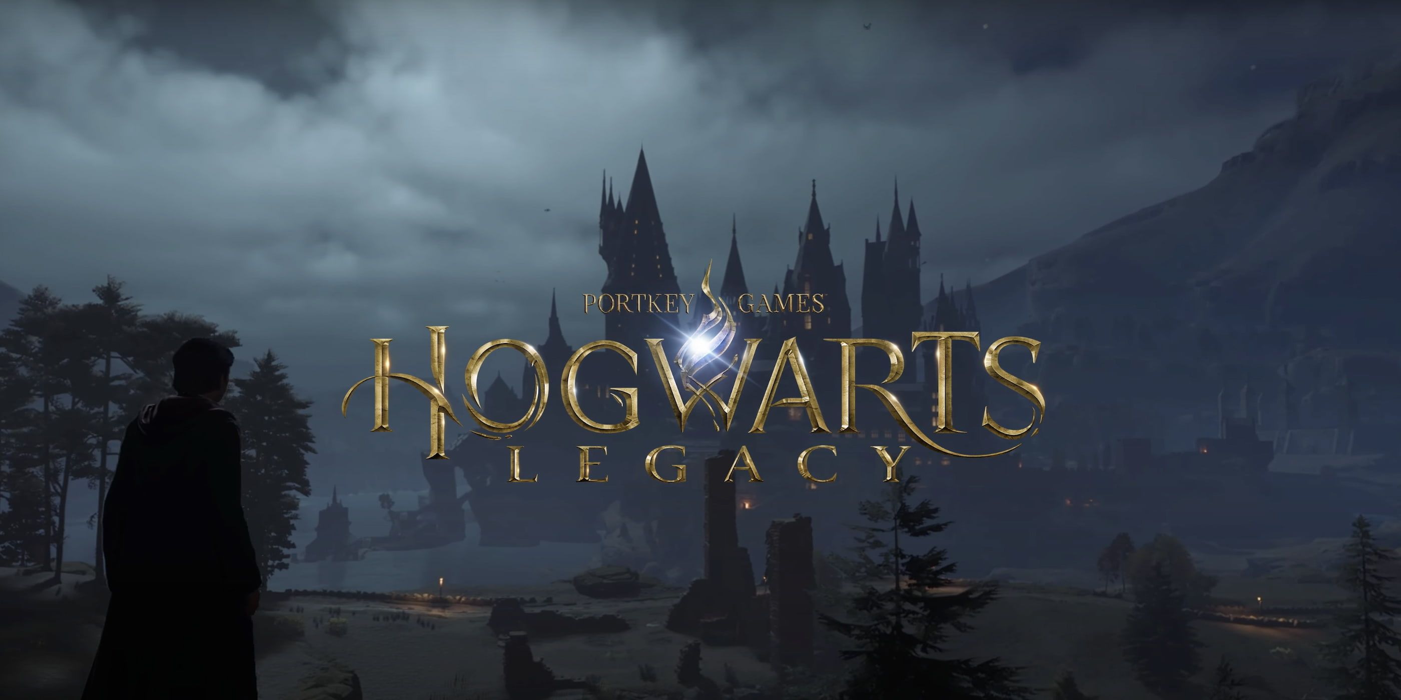Hogwarts Legacy Switch 2 portada con el título frente a Hogwarts Castle